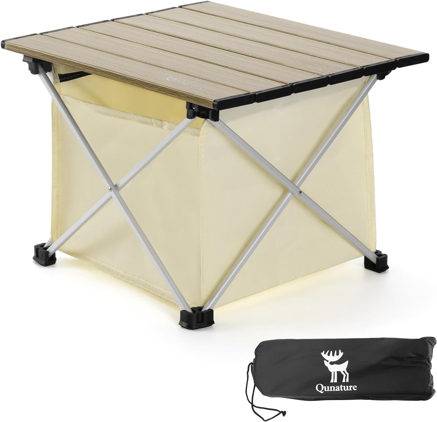 Mini tavolo pieghevole da campeggio con vano portaoggetti e borsa trasporto 40 x 34.5 x 27 cm