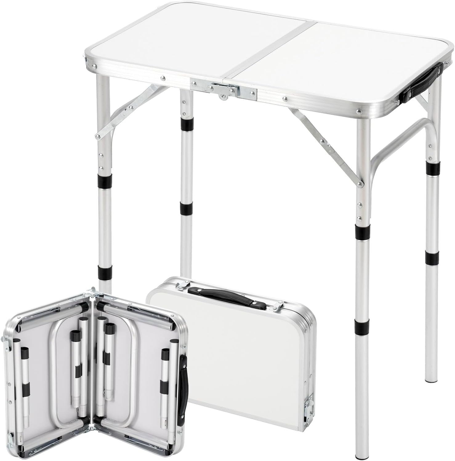 Tavolino pieghevole in alluminio 60 x 40 cm leggero e portatile per attivita all'aperto