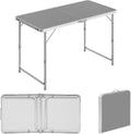 Tavolo pieghevole da picnic in alluminio con maniglia trasporto e altezza regolabile 120 x 60 x 55 70 cm