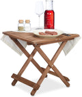 Tavolino pieghevole in legno salvaspazio 50 x 50 x 50 cm per giardino campeggio e terrazza marrone