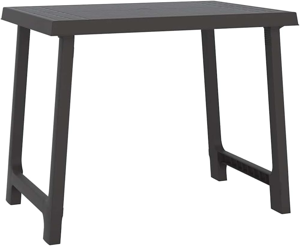 Tavolo da Campeggio in Polipropilene Effetto Legno Antracite 79x56x64 cm