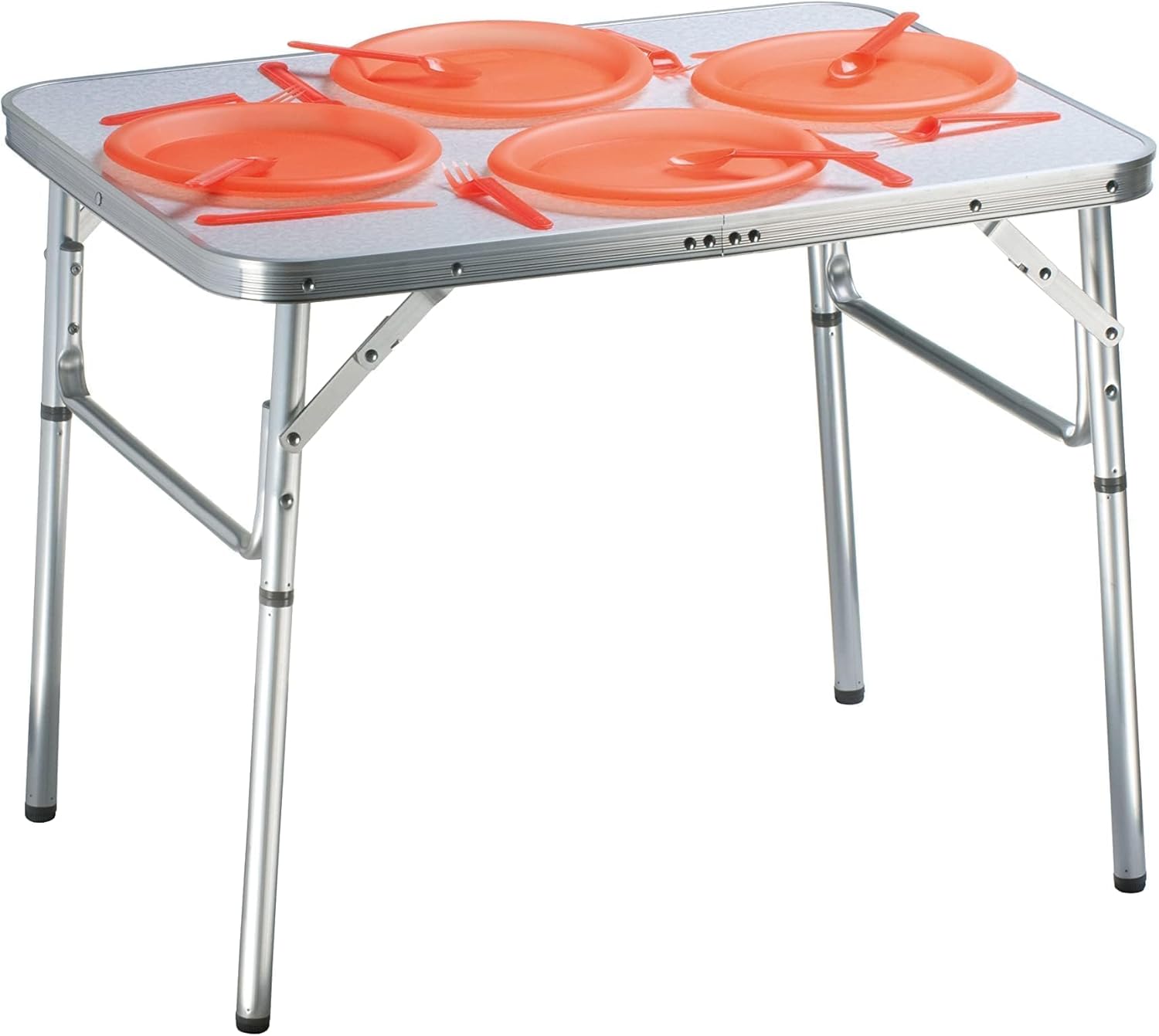 Tavolo regolabile pieghevole in alluminio e plastica 75 x 55 cm con altezza variabile fino a 59 cm